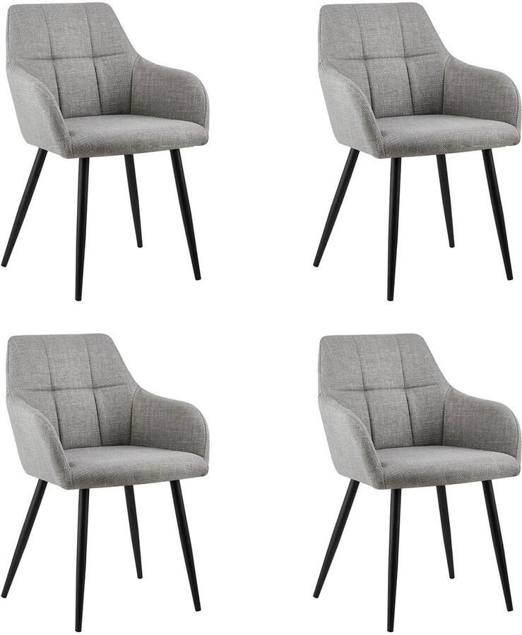 Kick Collection Set van 4 Kick eetkamerstoel Nova grijs