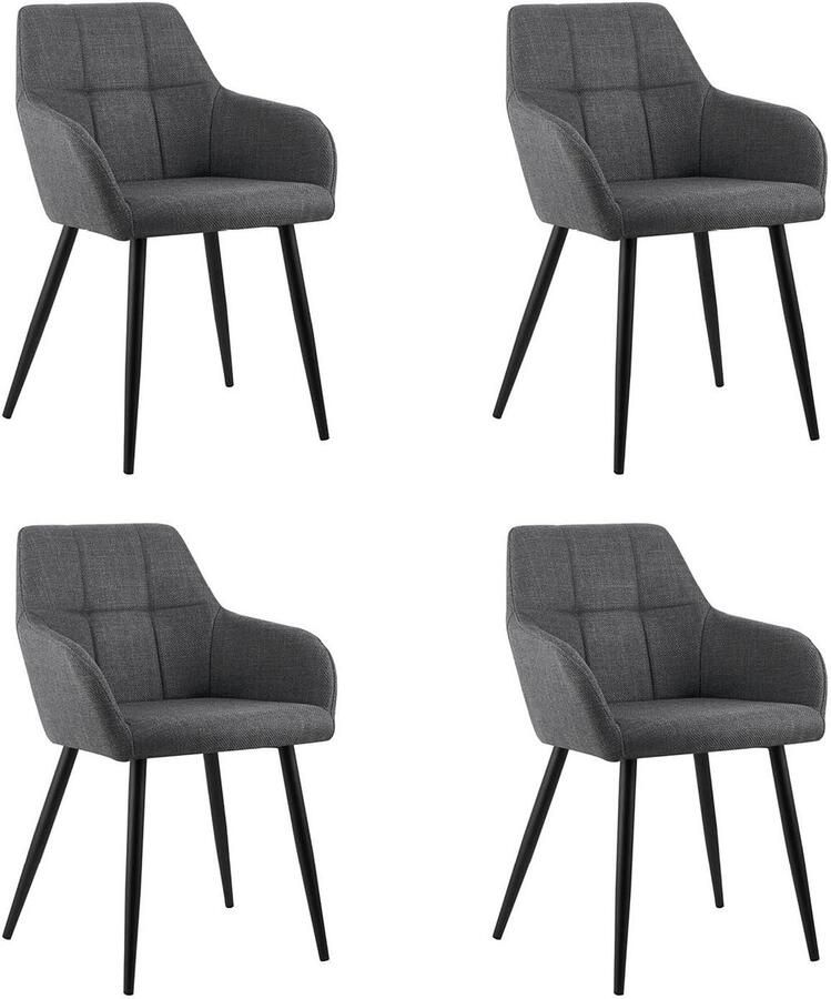 Kick Collection Set van 4 Kick eetkamerstoel Nova zwart