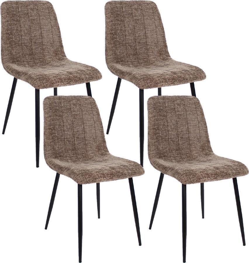 Kick Collection Set van 4 Kick eetkamerstoel Sem Taupe