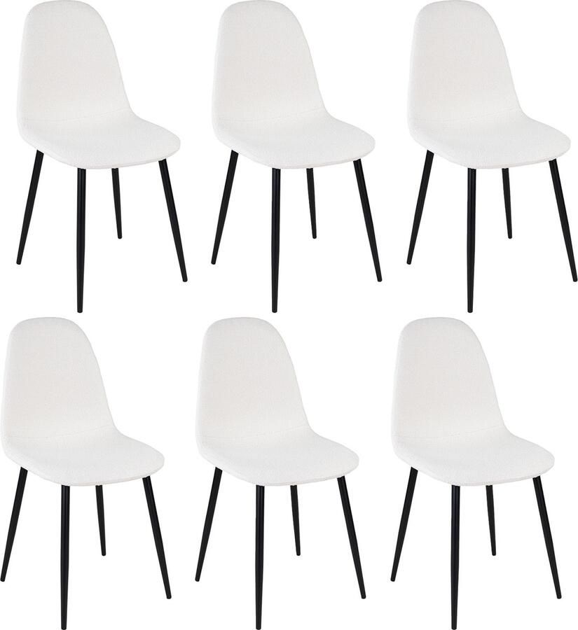 Kick Collection Set van 6 Kick eetkamerstoel Mees wit