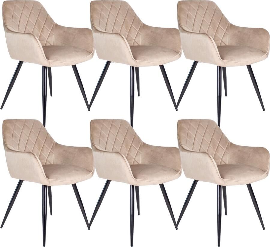 Kick Collection set van 6 Kick eetkamerstoel Monza Champagne