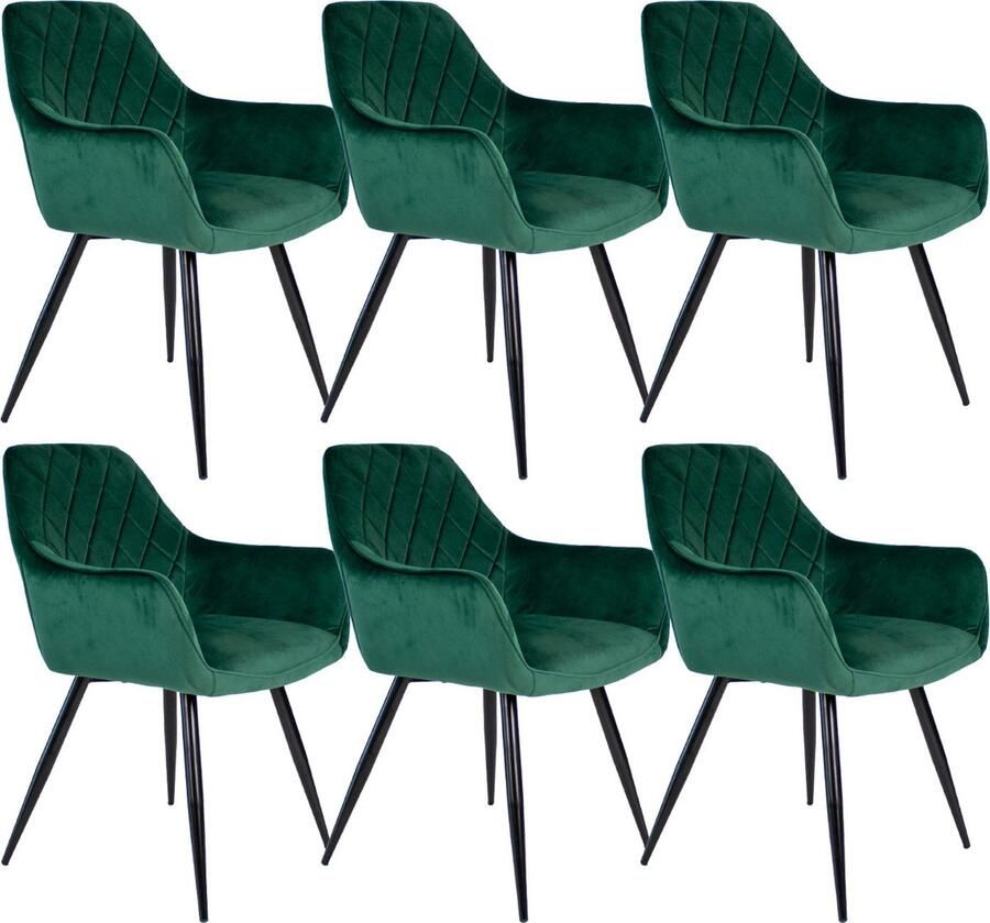 Kick Collection set van 6 Kick eetkamerstoel Monza Donkergroen