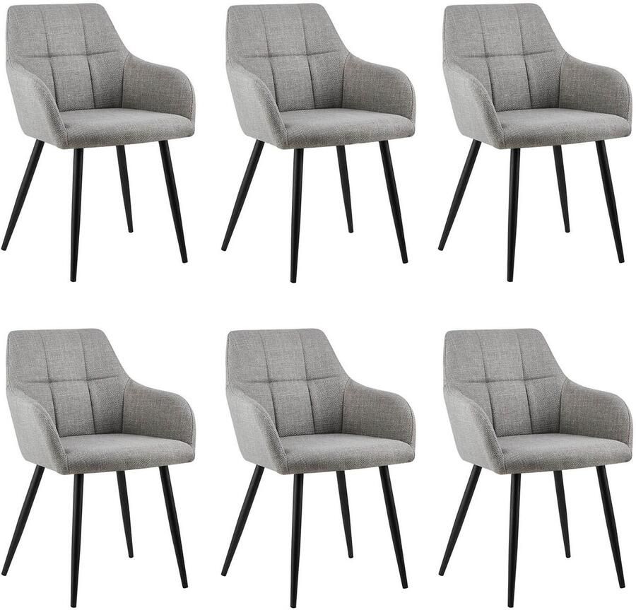 Kick Collection Set van 6 Kick eetkamerstoel Nova grijs