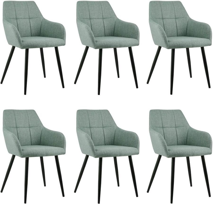 Kick Collection Set van 6 Kick eetkamerstoel Nova groen