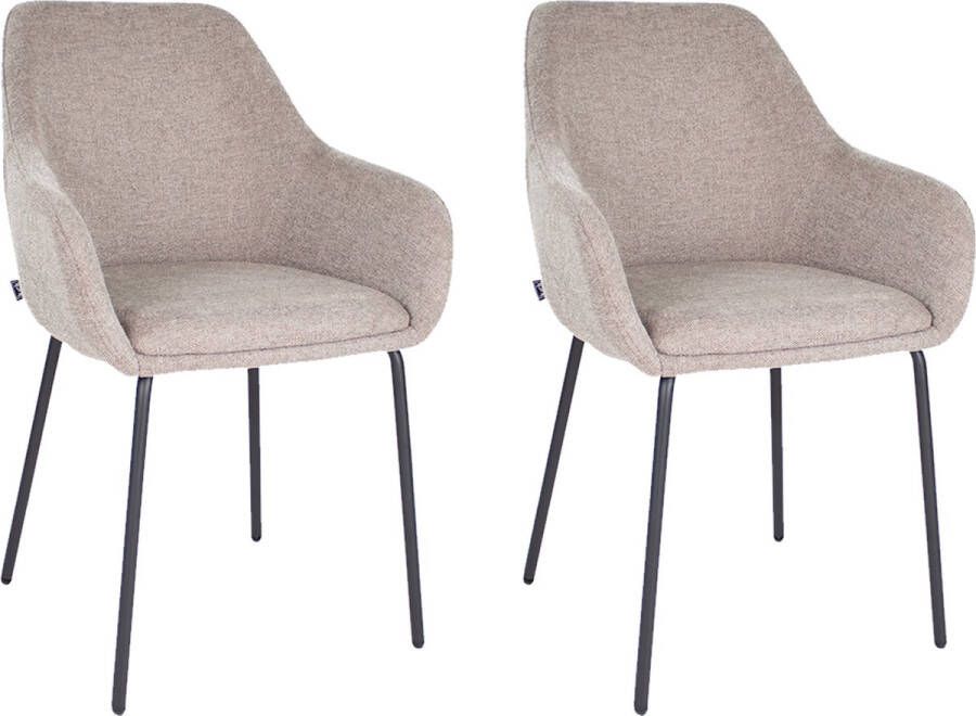 Kick Collection Set van 2 Kick eetkamerstoel Guus Taupe