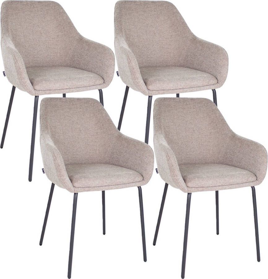 Kick Collection Set van 4 Kick eetkamerstoel Guus Taupe