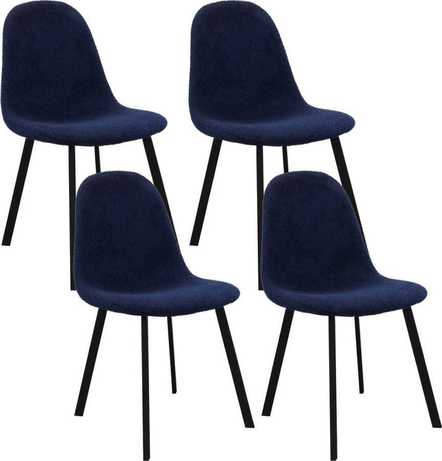 Kick Collection Set van 4 Kick eetkamerstoel Ted donkerblauw - Foto 2