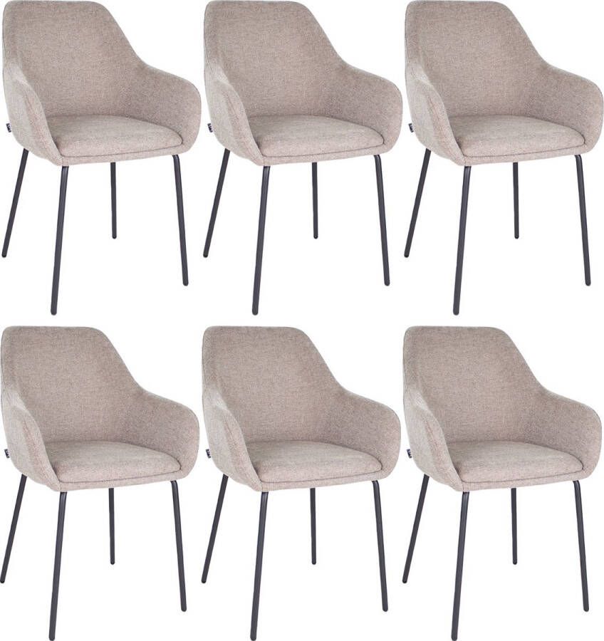 Kick Collection Set van 6 Kick eetkamerstoel Guus Taupe