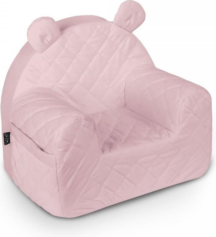 Kiddo World Velvet children's chair with pockets PINK