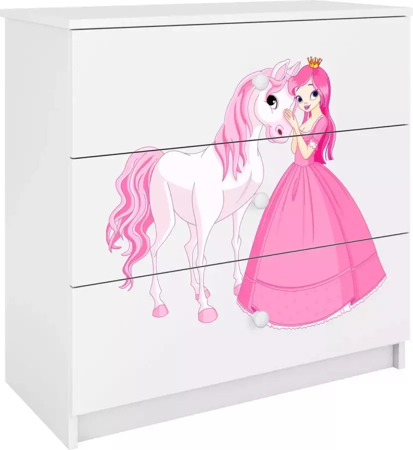 Kiddosworld Babydreams witte prinsessen paard commode