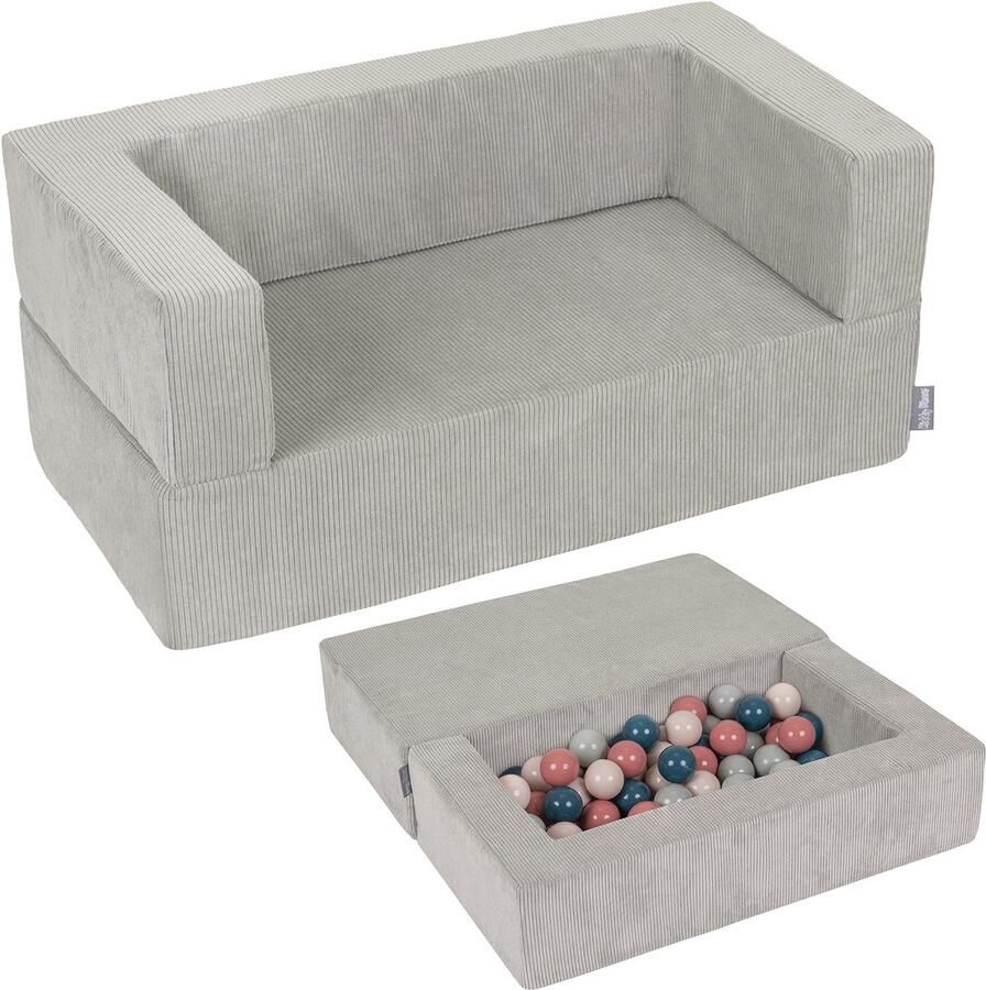 KiddyMoon Kinderbank En 100 Ballen 7Cm Voor Kinderen Zachte Schuim Sofa Licht Modulaire Sofa Veelzijdig Afneembare Hoes Perfect Om Te Spelen Leren En Ontspannen Licht Grijs: Donker Turquoise Pastel Beige Groen Grijs Zalm Kleuren