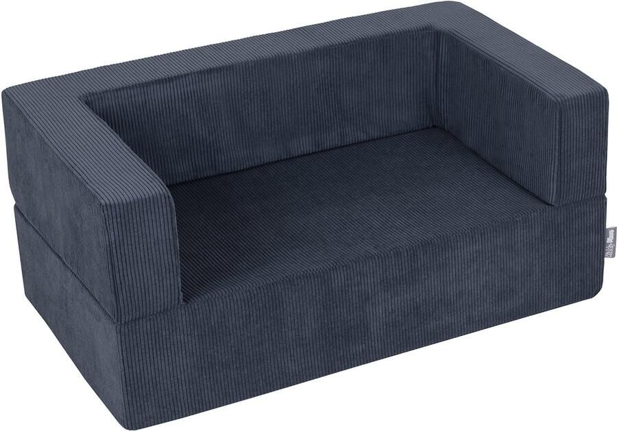 KiddyMoon Zachte Schuimstof Sofa Voor Kinderen Lichtgewicht Modulaire Sofa Veelzijdig Afneembare Hoes Perfect Om Te Spelen Leren En Ontspannen Donkerblauw