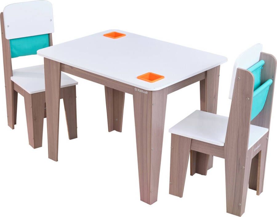 KidKraft Pocket Storage Houten tafel en 2 stoelen