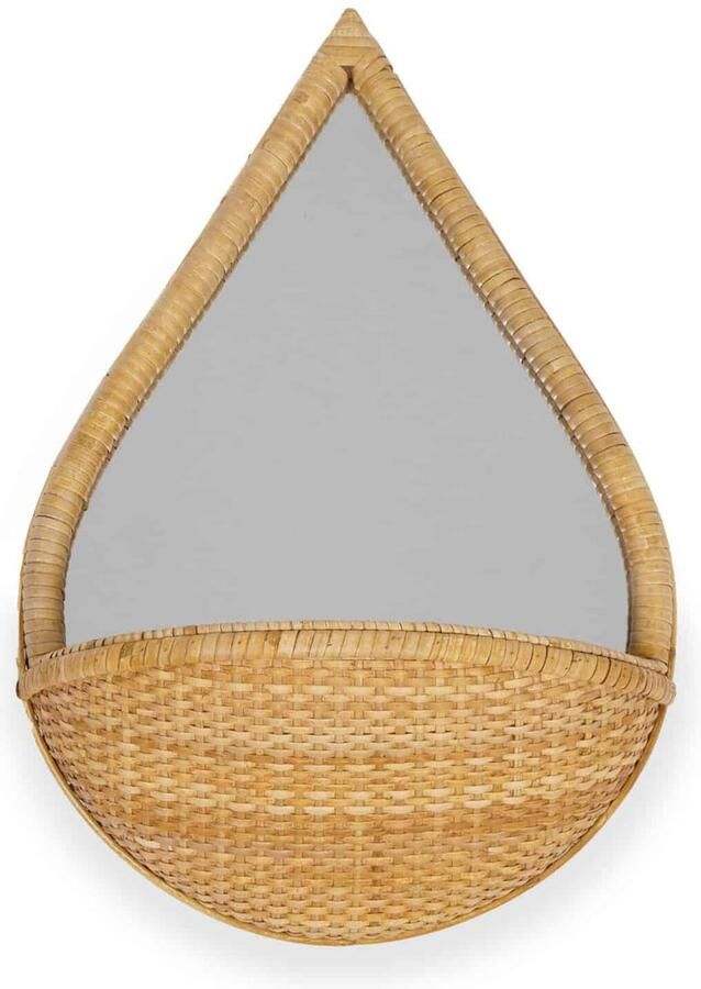 Kids Depot KidsDepot Mikka Rotan Wandrek met spiegel 30x45cm Beige