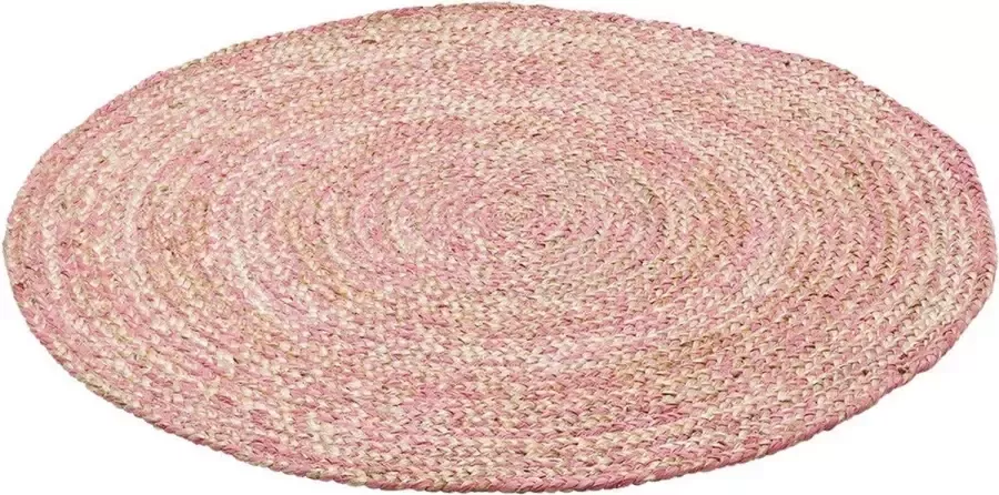 Kids Depot Kidsdepot vloerkleed rond Jute dark pink - Foto 1