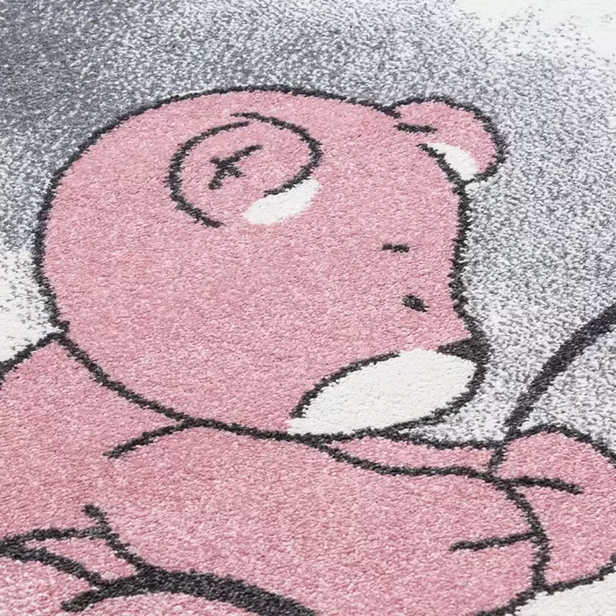 Ayyildiz Teppiche Kindervloerkleed Kids 580 ook rechthoekig motief sterren teddybeer kortpolig