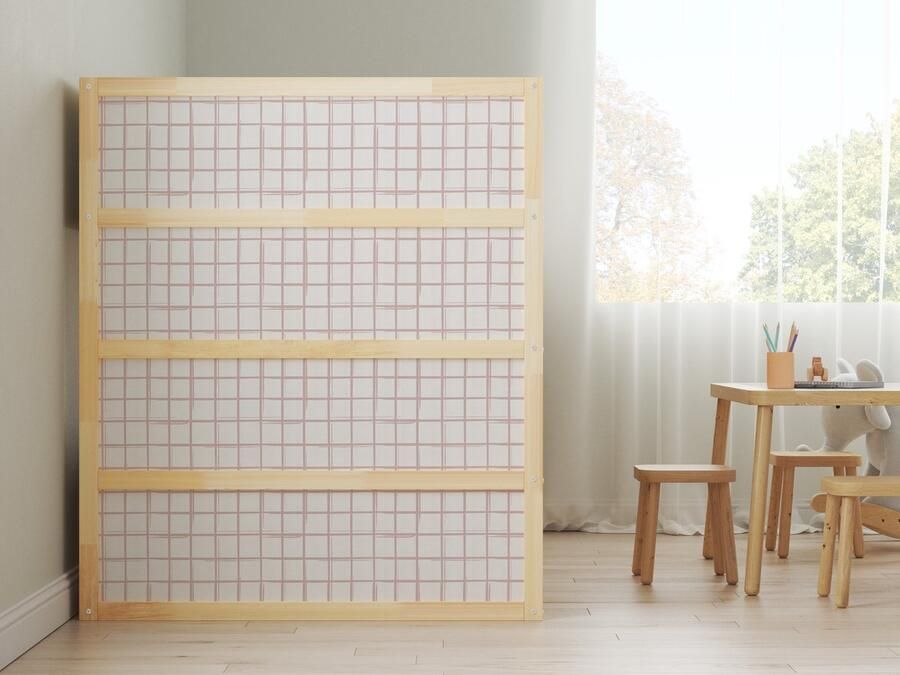 Kids-ware Lifestyle Sticker Ikea Kura Bed Abstract Oud Roze Hoog 4x kort 1x lang Ikea Kura Stickers voor je bed