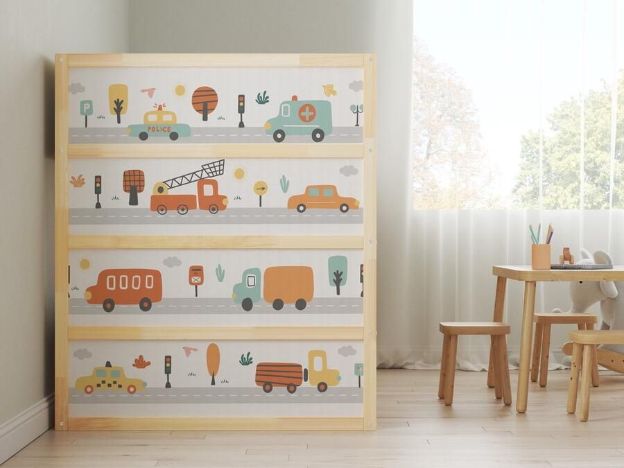 Kids-ware Lifestyle Sticker Ikea Kura Bed Little Town Hoog 4x kort 1x lang Ikea Kura Stickers voor je bed