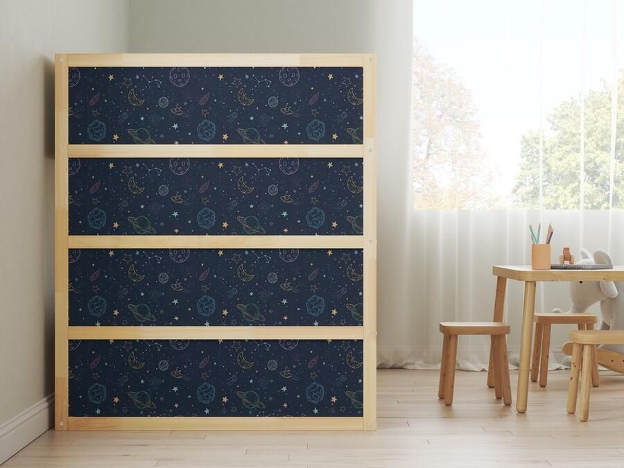 Kids-ware Lifestyle Sticker Ikea Kura Bed Space Hoog 4x kort 1x lang Ikea Kura Stickers voor je bed