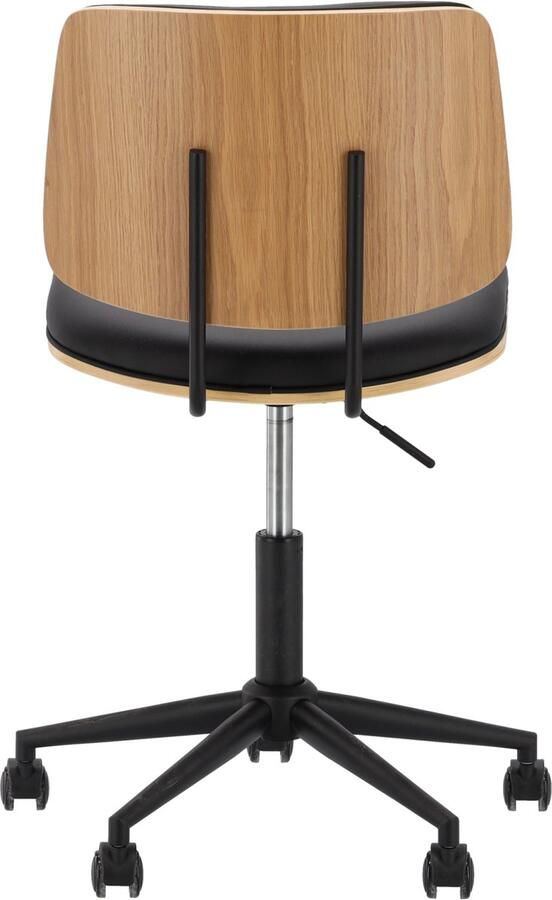Giga Living Bureaustoel Zwart Leer Verstelbaar 49x54x91cm Muris - Foto 4