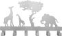 Kidswall Kinderkapstok safari Kinderkapstok haakjes Babykamer Kapstokken babykamer 6 haken – design Kapstokken Inclusief bevestigingsmateriaal – Wandkapstok Babykameraccessoires Kinderkamer haakjes Grijs Modern - Thumbnail 2
