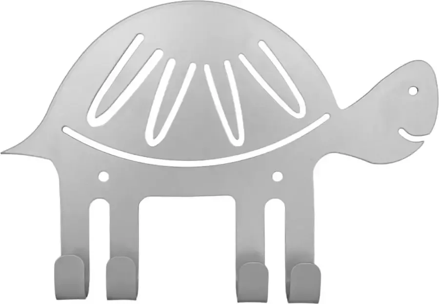 Kidswall Kinderkapstok schildpad haakjes Babykamer Kapstokken babykamer 4 haken – design Kapstokken Inclusief bevestigingsmateriaal – Wandkapstok Babykameraccessoires Kinderkamer haakjes grijs Modern