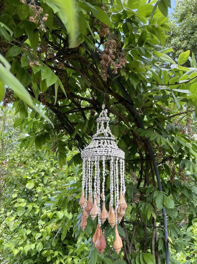 Kiek en Boor Schelpenhanger Windvanger Naturel schelpen Tuindecoratie Lamp Luxe Windgong