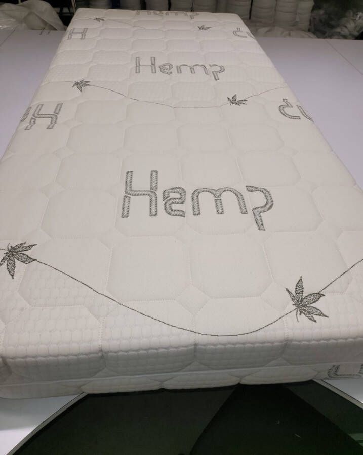 Kikishop HEMP Matras 140x200x17 Koudschuim -Gecertificeerd Afritsbaar Wasbaar Tijk Anti Bacterieel -Gratis Retour