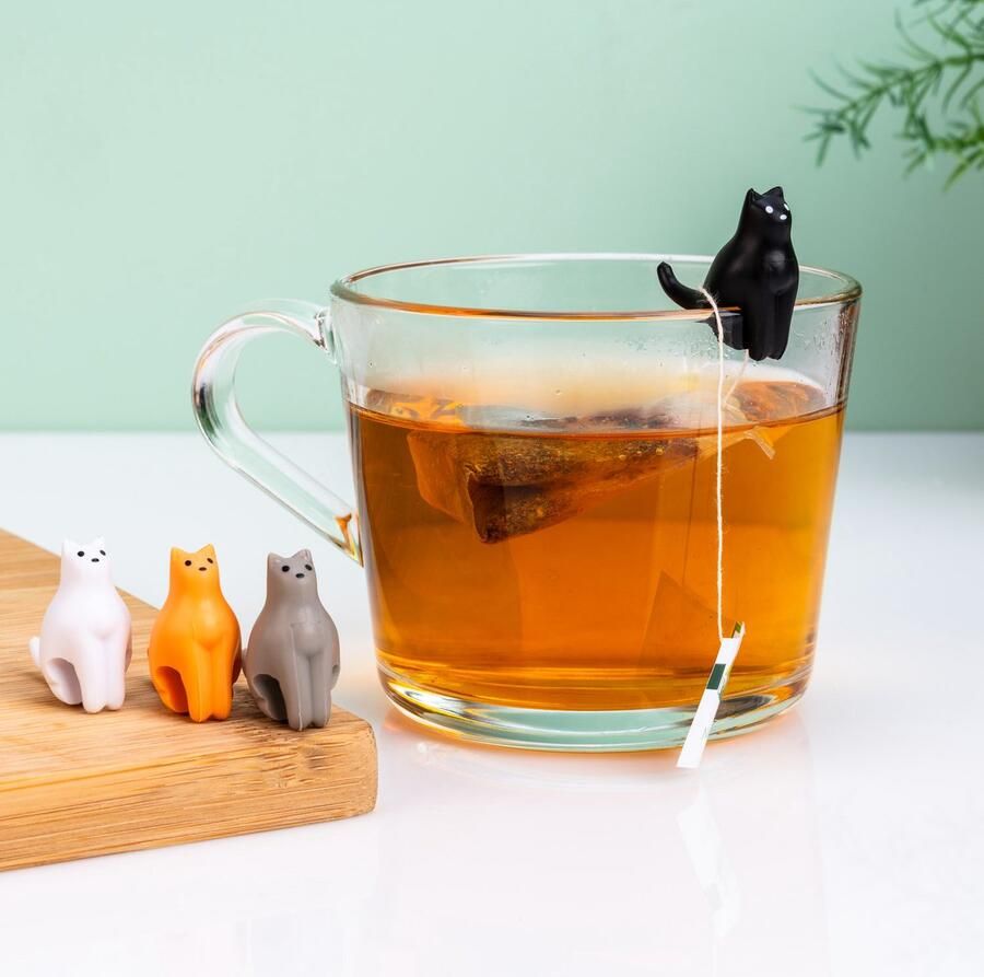 Kikkerland Kat Theezakjeshouders (set Van 4) van