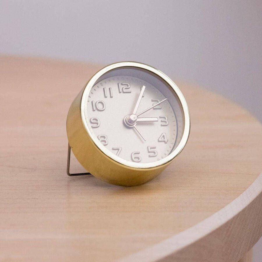 Kikkerland Mini designwekker Past op ieder nachtkastje Goud Koper - Foto 2