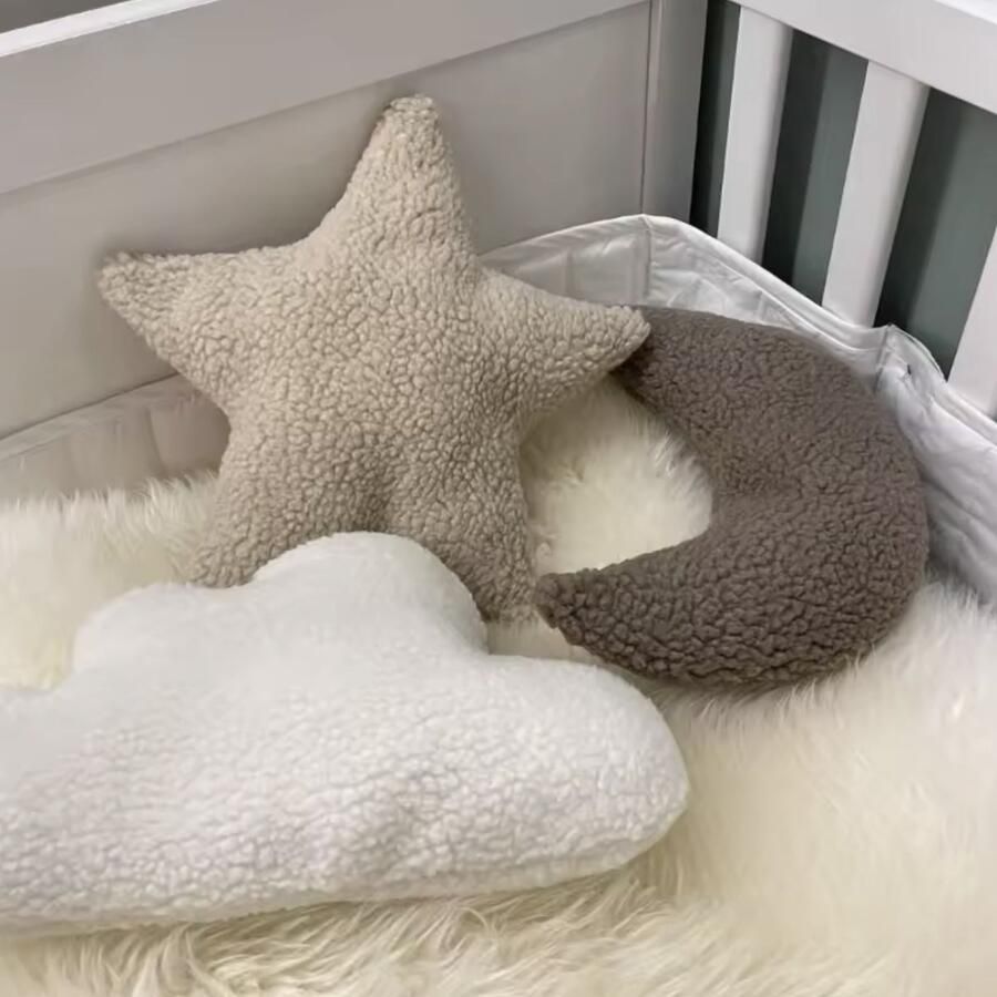 KimDo Maan kussen 27 cm Beige Baby kamer Babykamer accessoires Teddy Woonkamer Bank Decoratiekussen - Foto 2