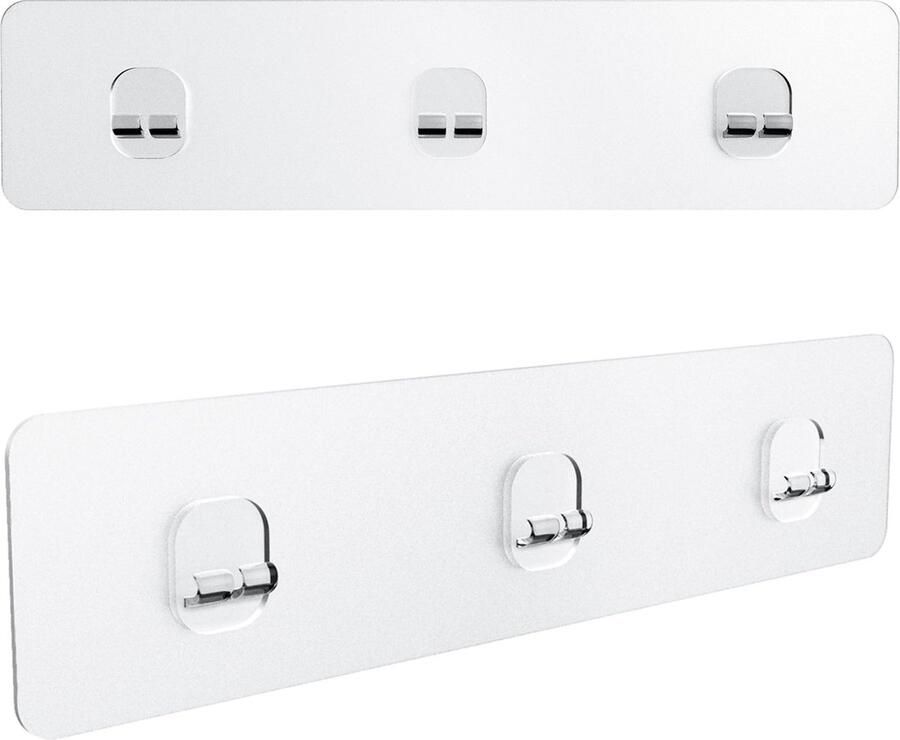 Kincmax Set van 2 zelfklevende haken voor douchecaddy keukenrekken en badkamerorganisatorplanken transparante en sterke haak voor muren zware wandhaken voor hangende caddies