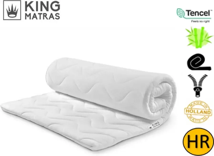 King MATRAS King Josh Topdek Matras Koudschuim Rits 200 x 220cm Dikte 7cm