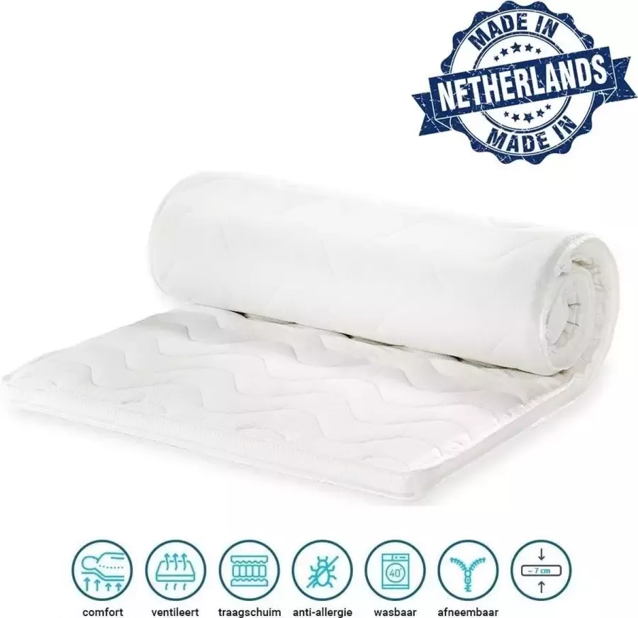 King MATRAS Topper Carré Nasa Traagschuim Coolgel 80 x 190cm Dikte 7cm