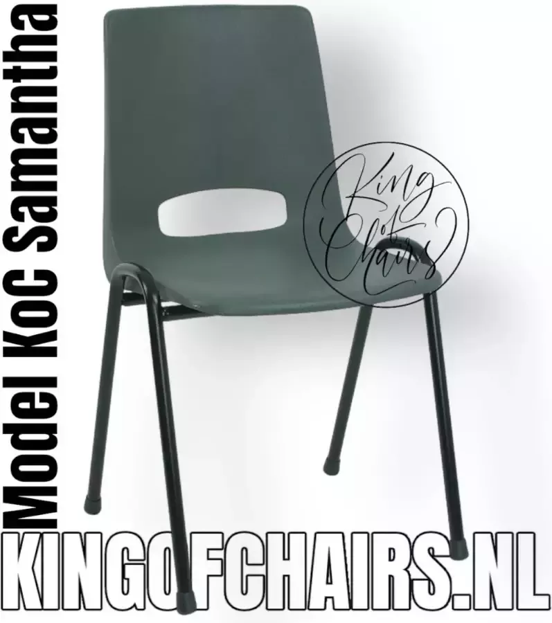 King of Chairs KoC Samantha antraciet met zwart onderstel. Kantinestoel stapelstoel kuipstoel tuinstoel kantine stoel stapel tuin kantinestoelen flex stapelstoelen kuipstoelen arenastoel kerkstoel bistrostoel schoolstoel stapelbare stoel De Valk 3320 bezoekersstoel