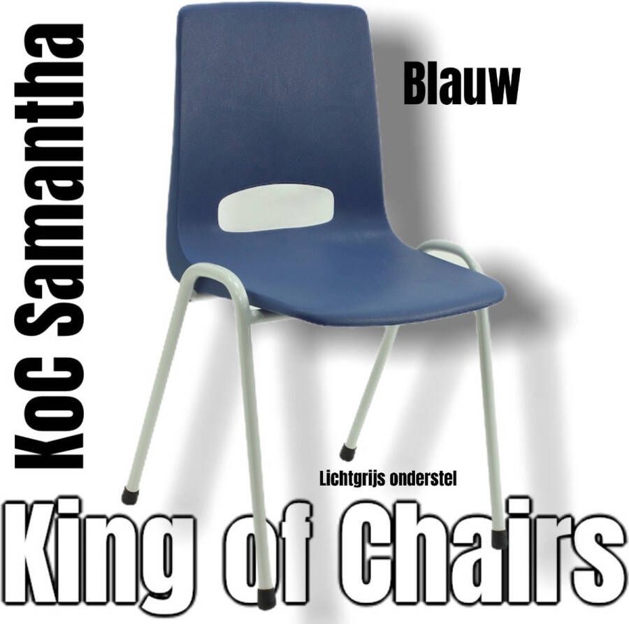 King of Chairs KoC Samantha blauw met lichtgrijs onderstel. kantinestoel stapelstoel kuipstoel vergaderstoel tuinstoel kantine stoel stapel stoel tuin stoel kantinestoelen stapelstoelen kuipstoelen arenastoel kerkstoel bistrostoel schoolstoel bezoekersstoel