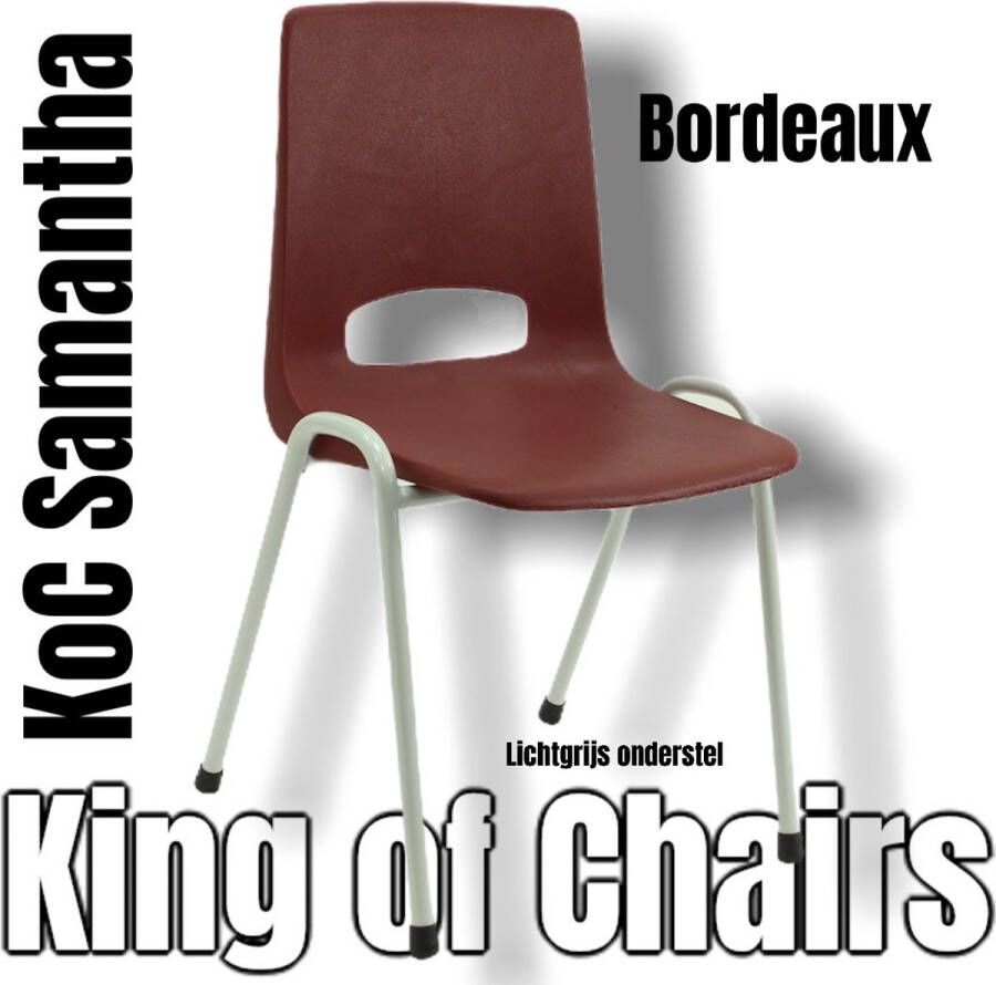 King of Chairs KoC Samantha bordeaux met lichtgrijs onderstel. kantinestoel stapelstoel kuipstoel vergaderstoel tuinstoel kantine stoel stapel stoel tuin stoel kantinestoelen stapelstoelen kuipstoelen arenastoel kerkstoel bistrostoel schoolstoel bezoekersstoel