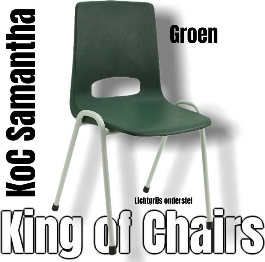 King of Chairs KoC Samantha groen met lichtgrijs onderstel. kantinestoel stapelstoel kuipstoel vergaderstoel tuinstoel kantine stoel stapel stoel tuin stoel kantinestoelen stapelstoelen kuipstoelen arenastoel kerkstoel bistrostoel schoolstoel bezoekersstoel