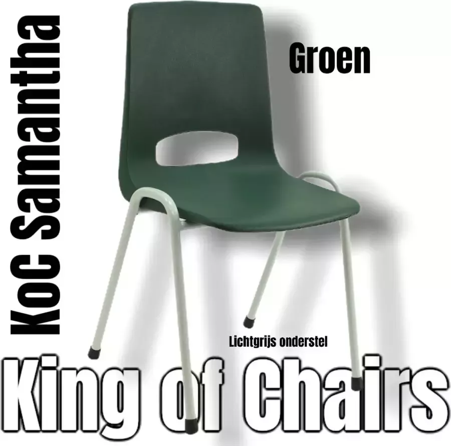 King of Chairs KoC Samantha groen met lichtgrijs onderstel. kantinestoel stapelstoel kuipstoel vergaderstoel tuinstoel kantine stoel stapel stoel tuin stoel kantinestoelen stapelstoelen kuipstoelen arenastoel kerkstoel bistrostoel schoolstoel bezoekersstoel