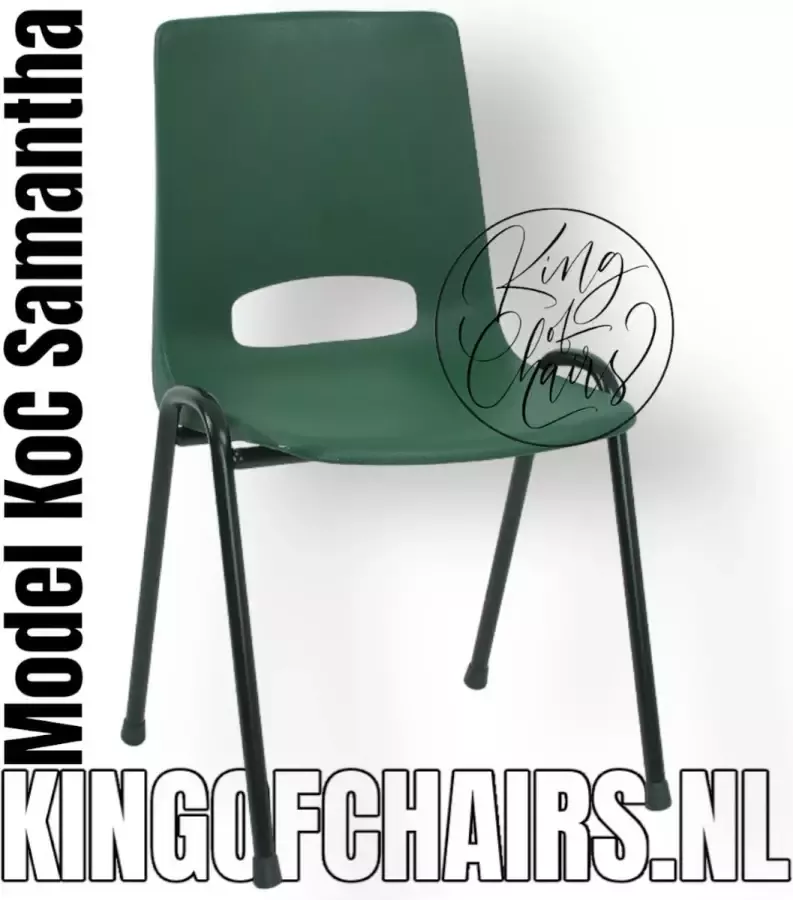 King of Chairs KoC Samantha groen met zwart onderstel. Kantinestoel stapelstoel kuipstoel vergaderstoel tuinstoel kantine stoel stapel stoel tuin kantinestoelen stapelstoelen kuipstoelen kerkstoel bistrostoel schoolstoel stapelbare stoel De Valk 3320 bezoekersstoel