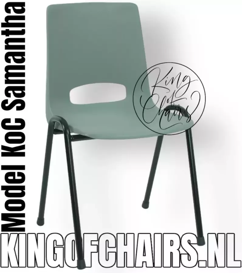 King of Chairs KoC Samantha lichtgrijs met zwart onderstel Kantinestoel stapelstoel kuipstoel vergaderstoel tuinstoel kantine stoel stapel stoel kantinestoelen stapelstoelen kuipstoelen arenastoel bistrostoel schoolstoel stapelbare stoel De Valk 3320 bezoekersstoel