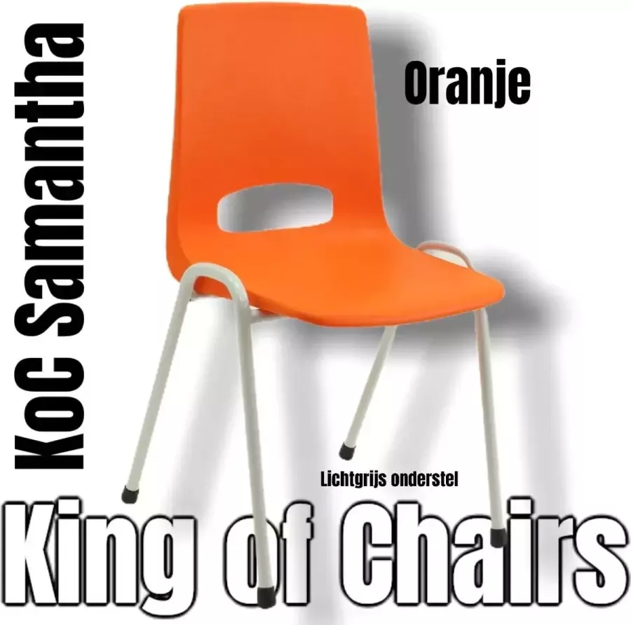 King of Chairs KoC Samantha oranje met lichtgrijs onderstel. kantinestoel stapelstoel kuipstoel vergaderstoel tuinstoel kantine stoel stapel stoel tuin stoel kantinestoelen stapelstoelen kuipstoelen arenastoel kerkstoel bistrostoel schoolstoel bezoekersstoel