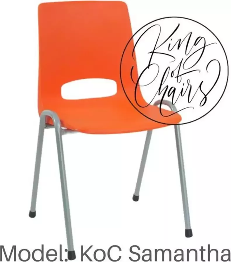 King of Chairs KoC Samantha oranje met zilvergrijs onderstel Kantinestoel stapelstoel kuipstoel vergaderstoel tuinstoel kantine stoel stapel stoel kantinestoelen stapelstoelen kuipstoelen arenastoel kerkstoel De Valk 3320 schoolstoel stapelbare stoel bezoekersstoel