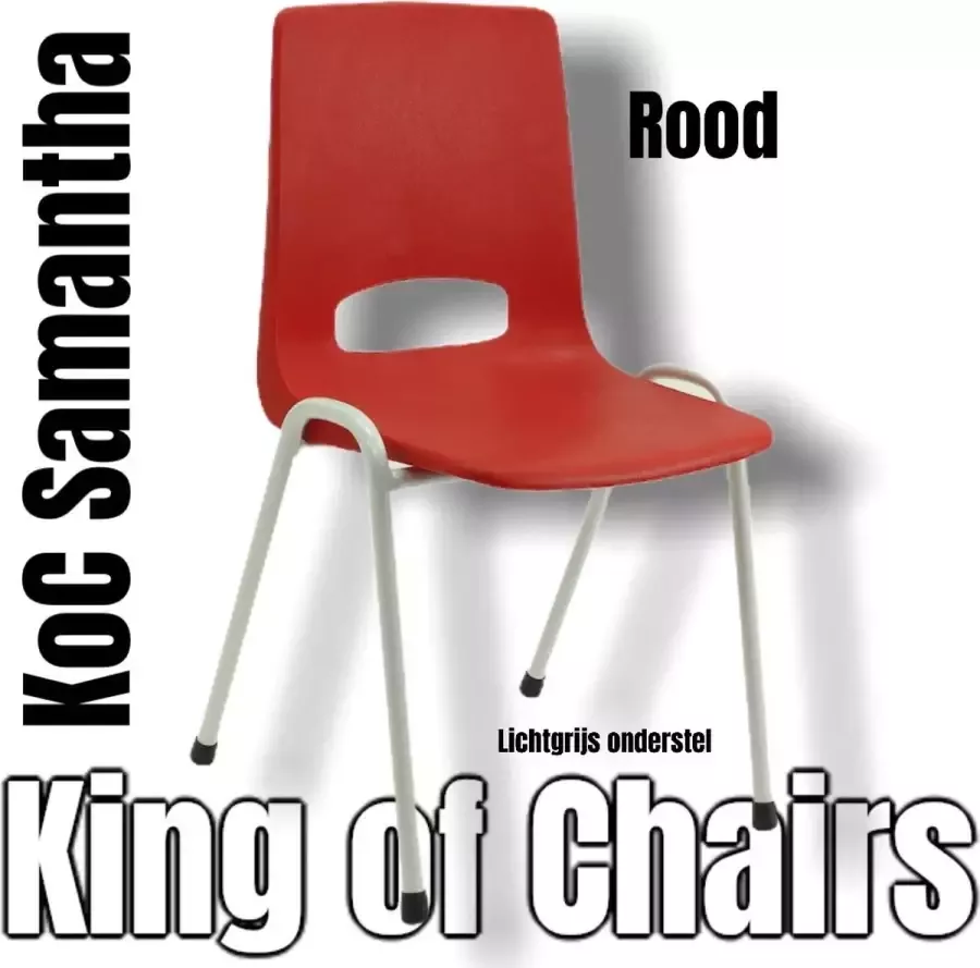 King of Chairs KoC Samantha rood met lichtgrijs onderstel. kantinestoel stapelstoel kuipstoel vergaderstoel tuinstoel kantine stoel stapel stoel tuin stoel kantinestoelen stapelstoelen kuipstoelen arenastoel kerkstoel bistrostoel schoolstoel bezoekersstoel