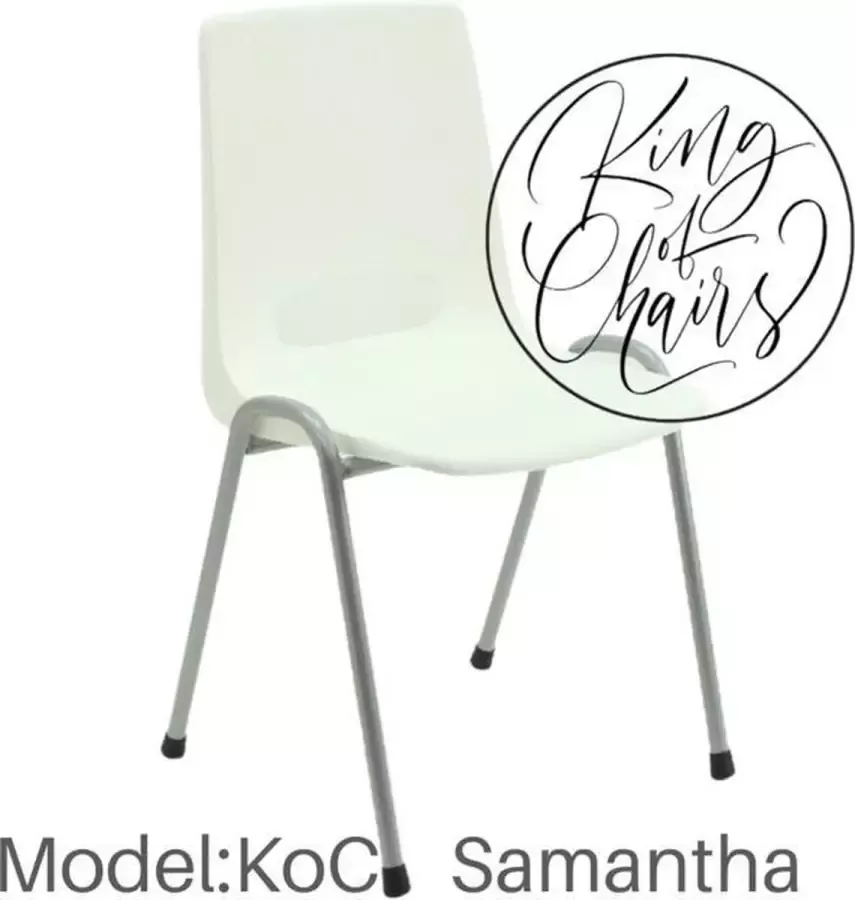 King of Chairs KoC Samantha wit met zilvergrijs onderstel. Kantinestoel stapelstoel kuipstoel vergaderstoel tuinstoel kantine stoel stapel stoel kantinestoelen stapelstoelen kuipstoelen arenastoel bistrostoel schoolstoel stapelbare stoel De Valk 3320 bezoekersstoel