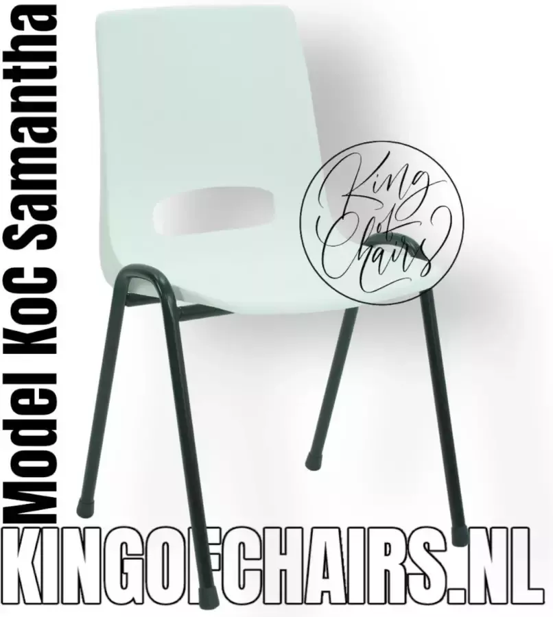 King of Chairs KoC Samantha wit met zwart onderstel. kantinestoel stapelstoel kuipstoel vergaderstoel tuinstoel kantine stoel stapel stoel tuin kantinestoelen stapelstoelen kuipstoelen arenastoel De Valk 3320 bistrostoel schoolstoel stapelbare stoel bezoekersstoel