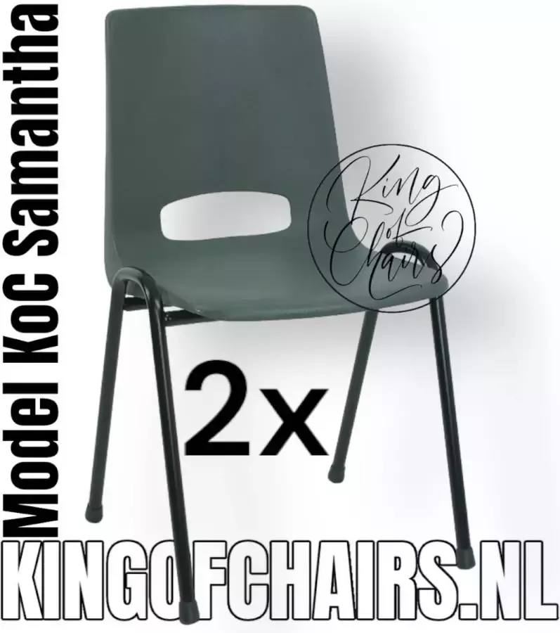 King of Chairs -Set van 2- Model KoC Samantha antraciet met zwart onderstel. Stapelstoel kuipstoel vergaderstoel tuinstoel kantine stoel stapel stoel kantinestoelen stapelstoelen kuipstoelen arenastoel De Valk 3320 bistrostoel bezoekersstoel