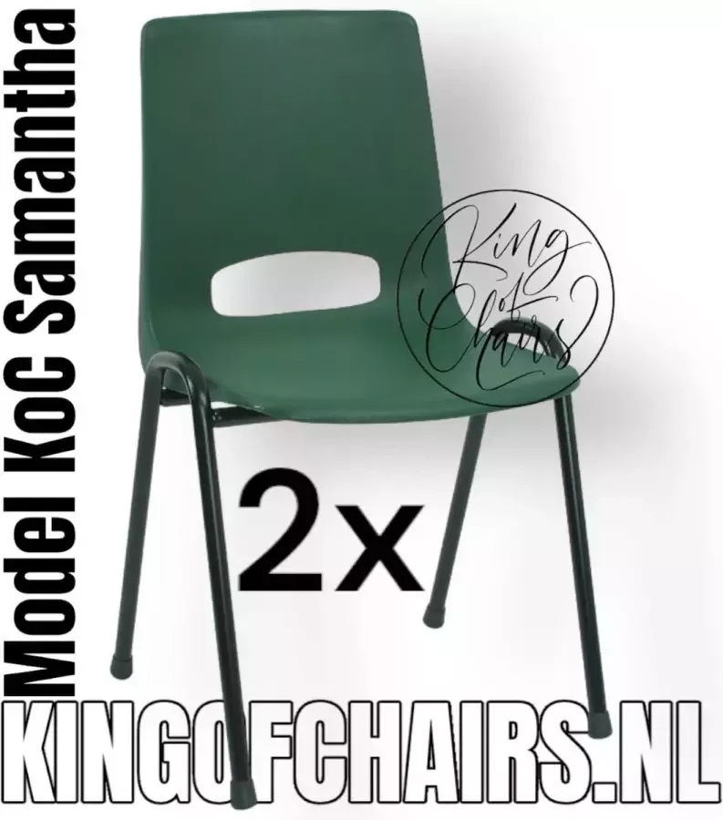 King of Chairs -Set van 2- Model KoC Samantha groen met zwart onderstel. Stapelstoel kuipstoel vergaderstoel tuinstoel kantine stoel stapel stoel kantinestoelen stapelstoelen kuipstoelen arenastoel De Valk 3320 bistrostoel schoolstoel bezoekersstoel