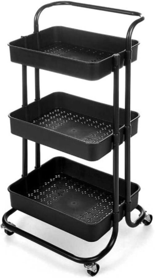 Kinvara Keukentrolley WR4338-TJ PRO.1 Zwart Metaal Polypropyleen 42 x 86 x 35 5 cm 3 Compartimenten