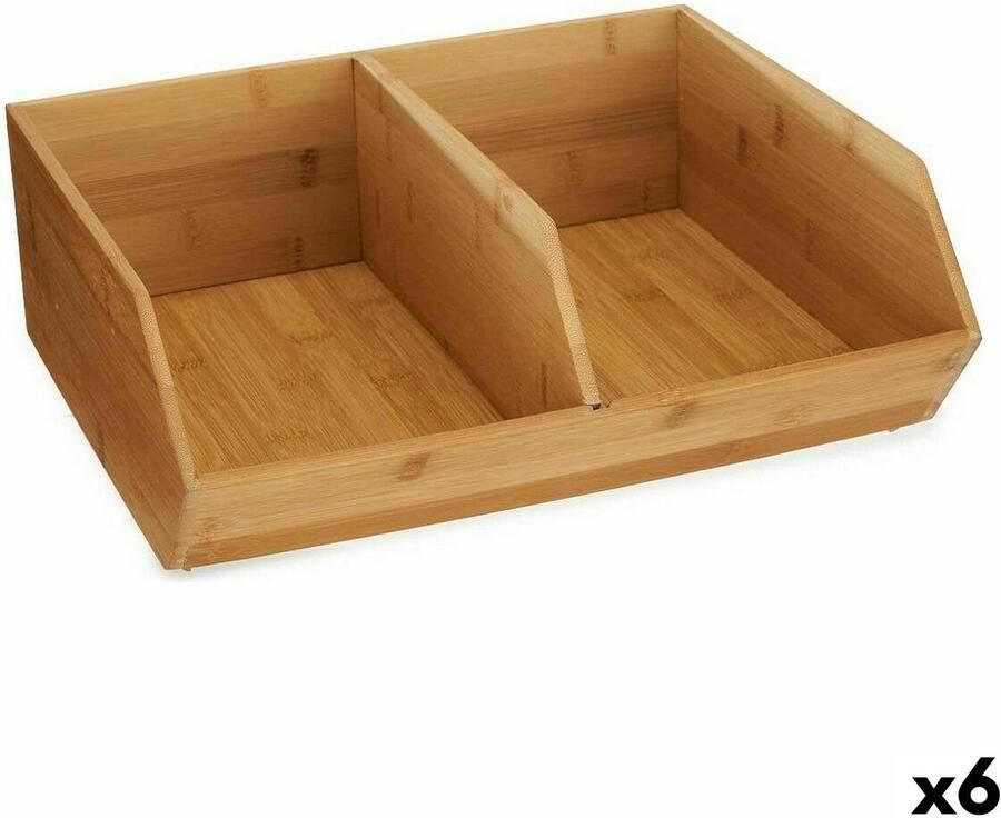 Kinvara Opstapelbare opbergbox Bamboe 34 5 x 13 x 31 cm (6 Stuks)